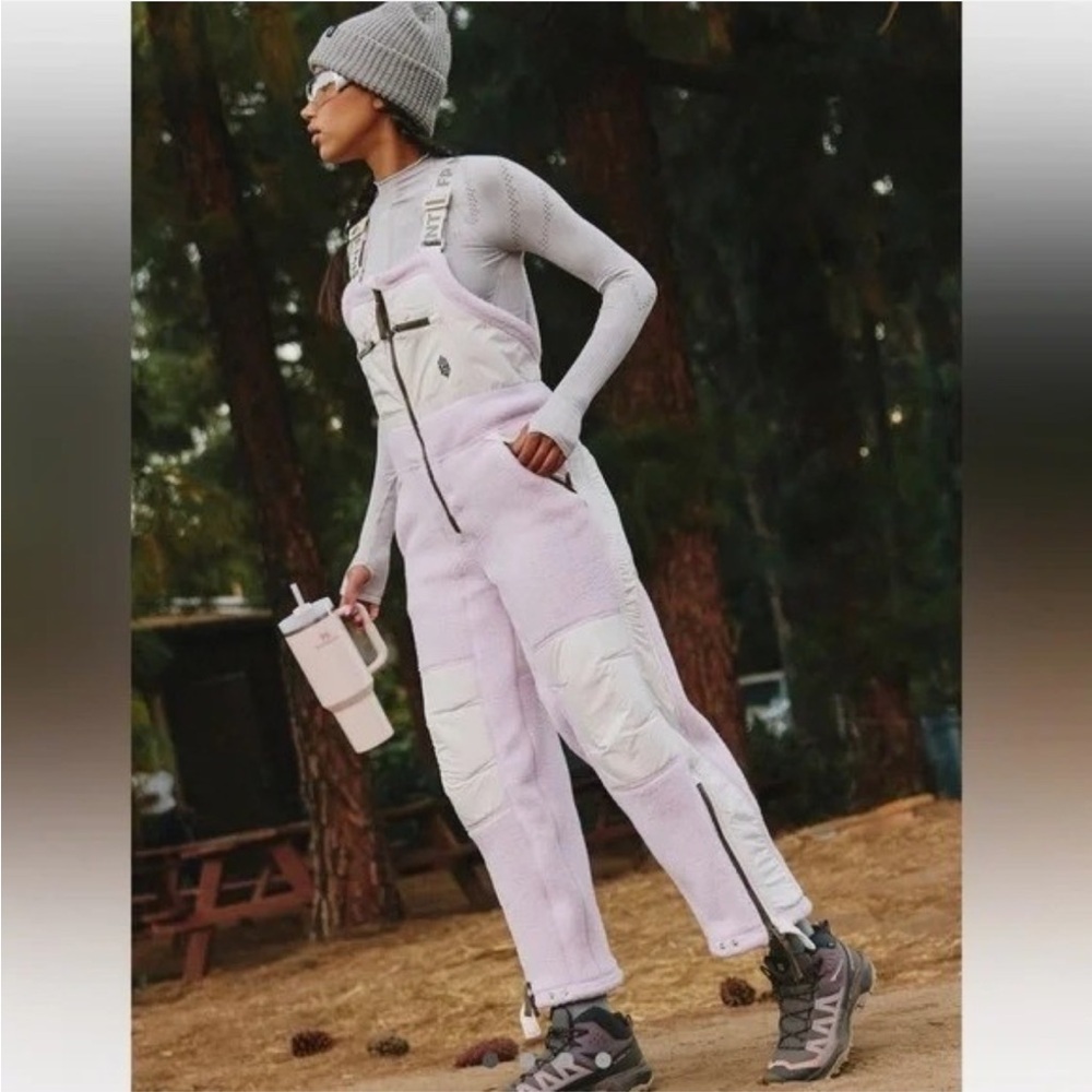 Free People Hit The Slopes Overall XL Rose Quartz Combo NWT